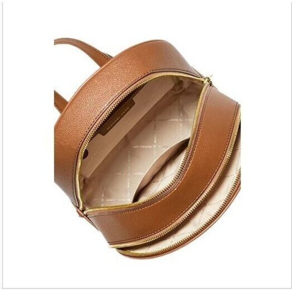 MICHAEL KORS Adina pebbled leather women's large backpack -LUGGAGE/ BROWN - Picture 9 of 9